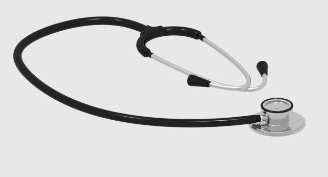 stethoscope 3D Model .c4d .max .obj .3ds .fbx .stl .blend 