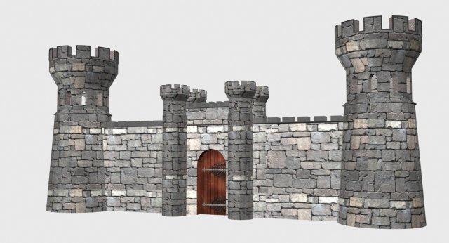 castle gate 3D 模型 .c4d .max .obj .3ds .fbx .stl .blend 