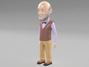 cartoon old man Modèle 3D
