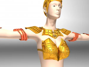 ancient roman greek female warrior 3D Model