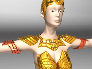 ancient roman greek female warrior 3D Model