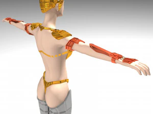 ancient roman greek female warrior 3D Model