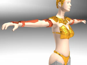 ancient roman greek female warrior 3D Model