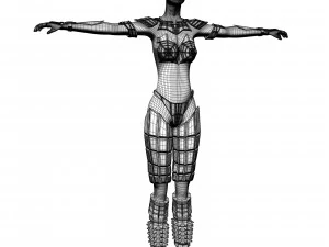 ancient roman greek female warrior 3D Model