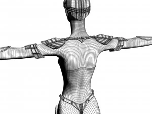 ancient roman greek female warrior 3D Model