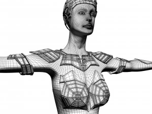 ancient roman greek female warrior 3D Model