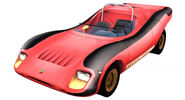 abarth 2000 sport spider low poly 3D 모델 .c4d .max .obj .3ds .fbx .stl .blend 
