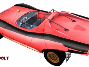abarth 2000 sport spider low poly 3D Model
