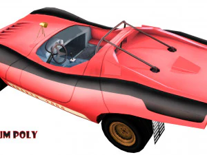 abarth 2000 sport spider low poly 3D Model