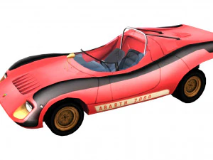abarth 2000 sport spider low poly 3D Model