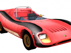 abarth 2000 sport spider low poly 3D Model