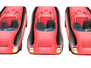 abarth 2000 sport spider low poly 3D Model