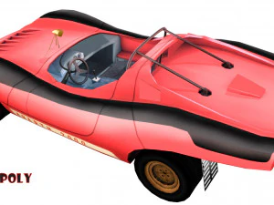 abarth 2000 sport spider low poly 3D Model