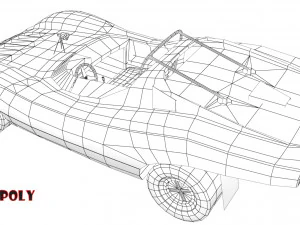 abarth 2000 sport spider low poly 3D Model