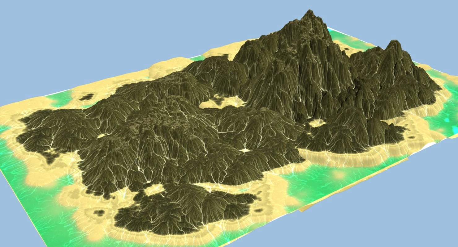 島 3Dモデル .c4d .max .obj .3ds .fbx .stl .blend 