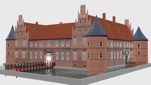 schloss herten castle germany 3D Модель .c4d .max .obj .3ds .fbx .stl .blend 