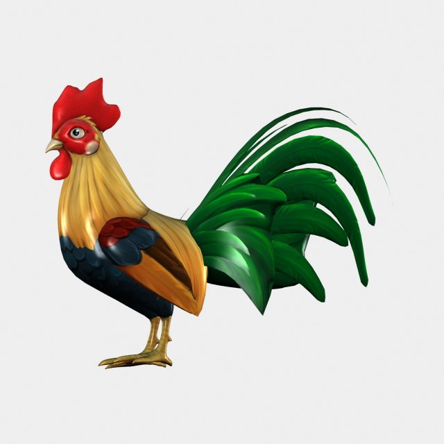 rooster Model 3D .c4d .max .obj .3ds .fbx .stl .blend 