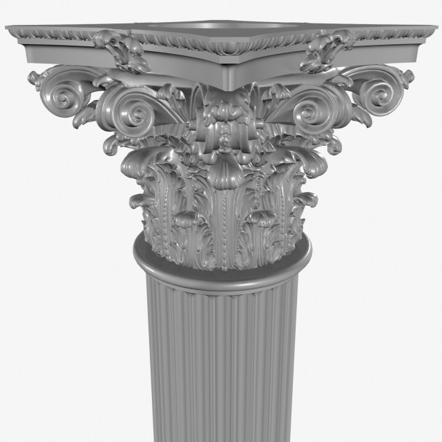 corinthian column 3D Модель .c4d .max .obj .3ds .fbx .stl .blend 