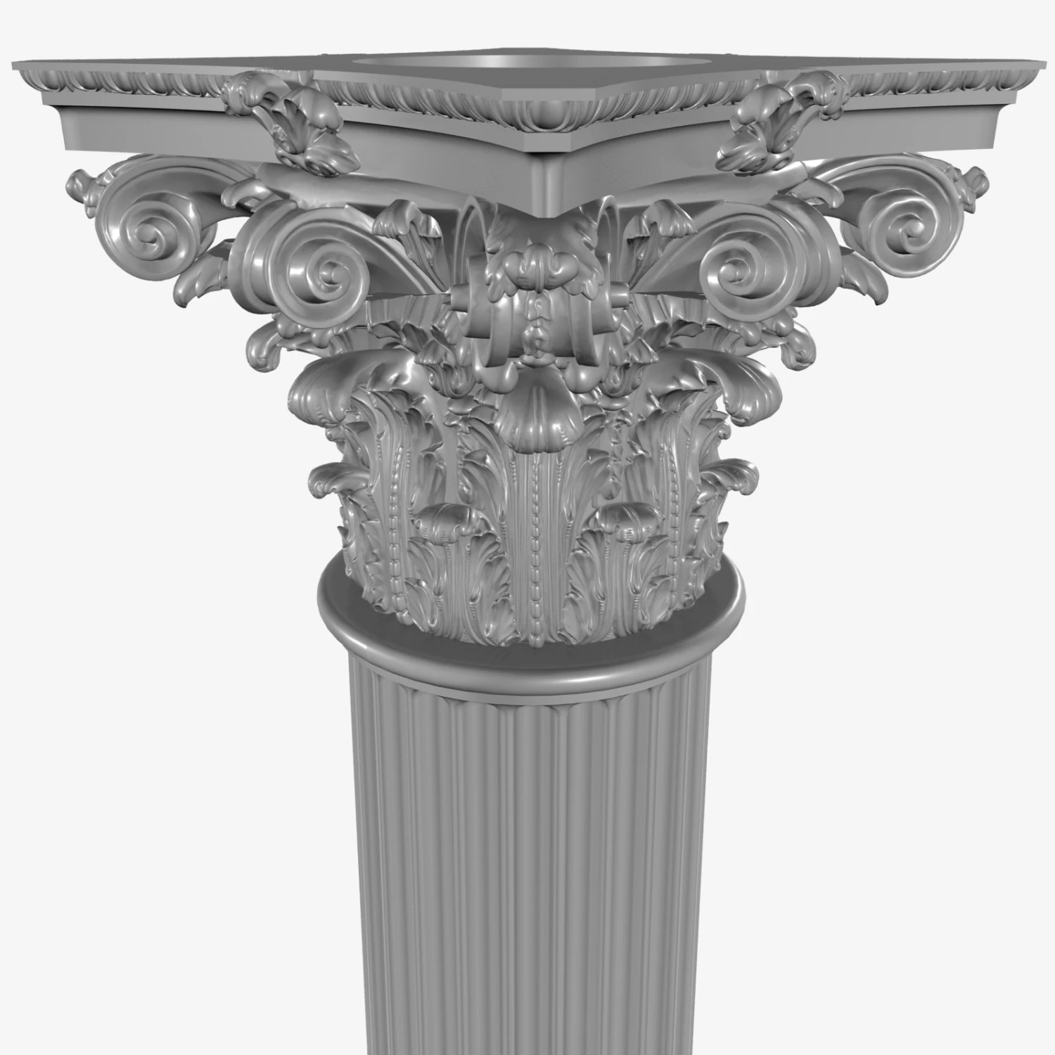 corinthian column 3D Model .c4d .max .obj .3ds .fbx .stl .blend