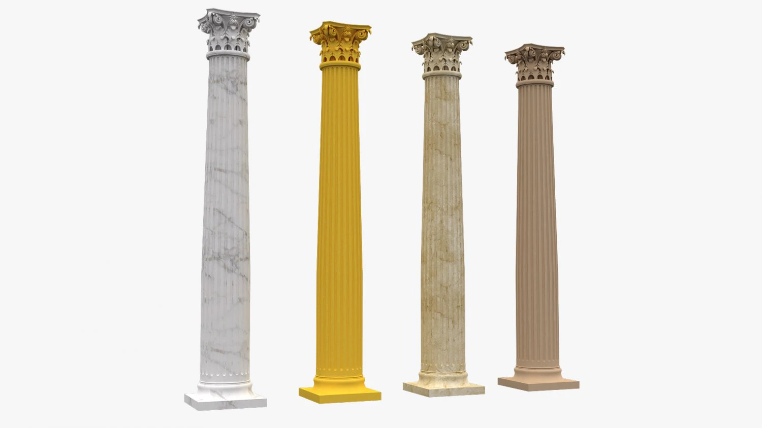 コリント式柱 01 3Dモデル .c4d .max .obj .3ds .fbx .stl .blend 