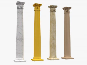 corinthian column 01 3D Model