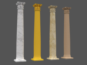 corinthian column 01 Modello 3D