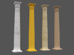 コリント式柱 01 3Dモデル