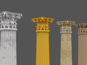 corinthian column 01 Modello 3D