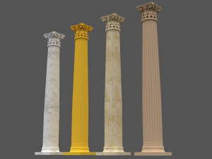コリント式柱 01 3Dモデル