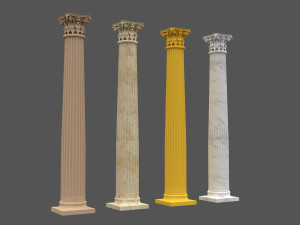 corinthian column 01 Modello 3D