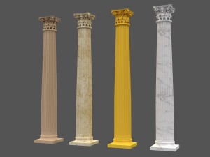 corinthian column 01 Modello 3D