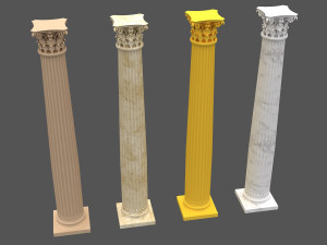 corinthian column 01 Modello 3D