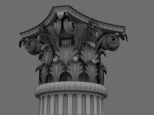 コリント式柱 01 3Dモデル