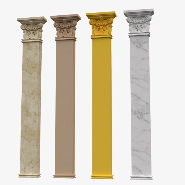 corinthian column 04 Model 3D .c4d .max .obj .3ds .fbx .stl .blend 