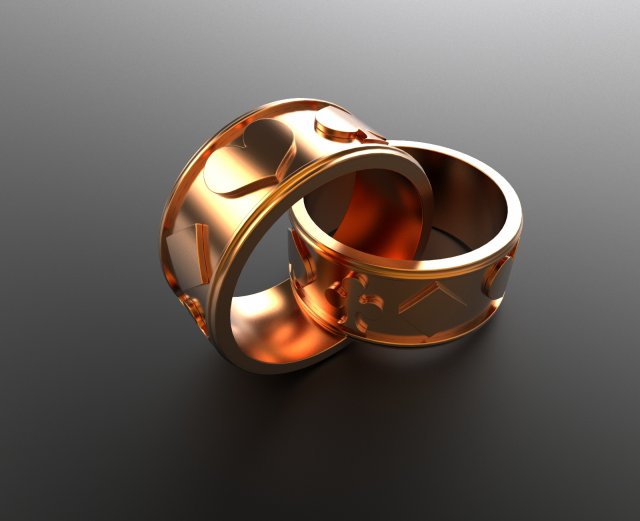 ring card suit 3D Model .c4d .max .obj .3ds .fbx .stl .blend 