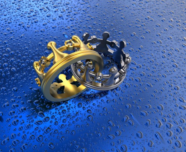 ring crown Modelo 3D .c4d .max .obj .3ds .fbx .stl .blend 