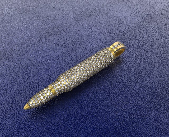 pendant golden bullet 3Dモデル .c4d .max .obj .3ds .fbx .stl .blend
