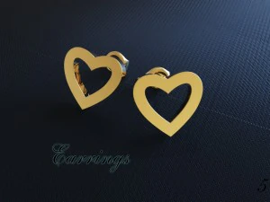 earrings heart 3D Print Model
