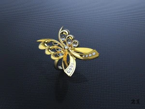 vlinder ring 3D printmodel