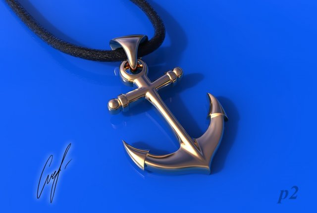 pendant anchor 3D Print Model .c4d .max .obj .3ds .fbx .stl .blend 
