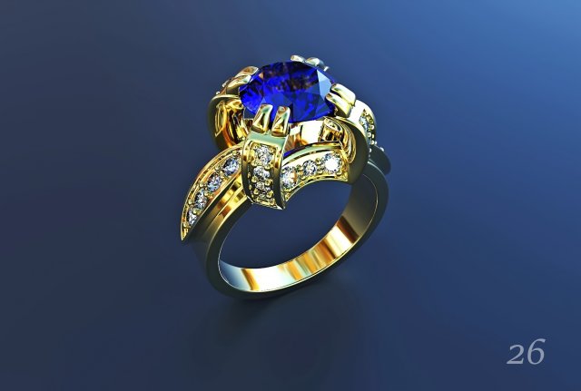 ring diamond 3D 模型 .c4d .max .obj .3ds .fbx .stl .blend