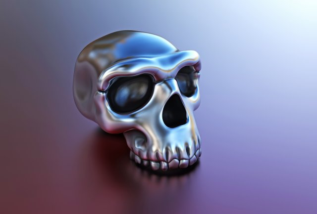 silver skull 3D प्रिंट मॉडल .c4d .max .obj .3ds .fbx .stl .blend 