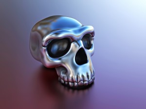 silver skull 3Dプリントモデル