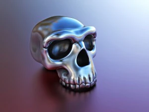 серебряный череп 3D Принт Модель