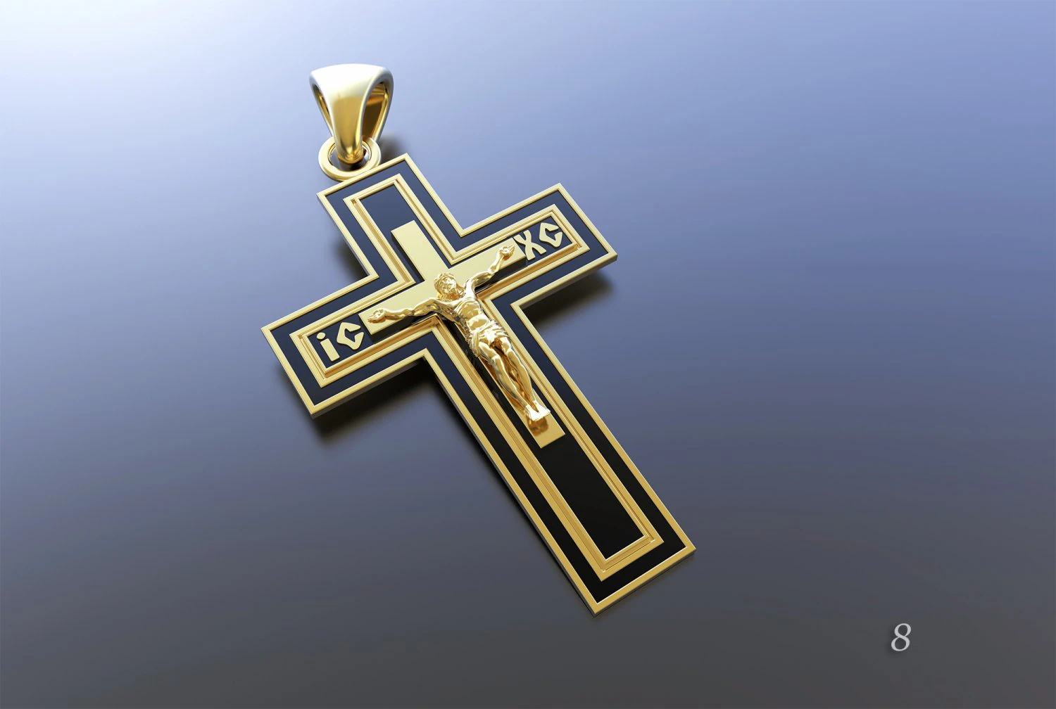 cross with enamel 3D Print Model .c4d .max .obj .3ds .fbx .stl .blend 