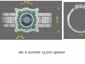 mens ring with stones 3Dプリントモデル
