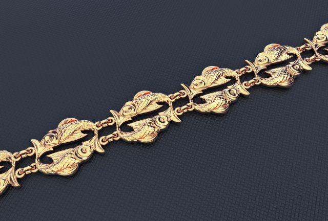 bracelet pisces 3D 模型 .c4d .max .obj .3ds .fbx .stl .blend 