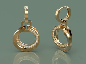 earrings with stones 3D Print Model