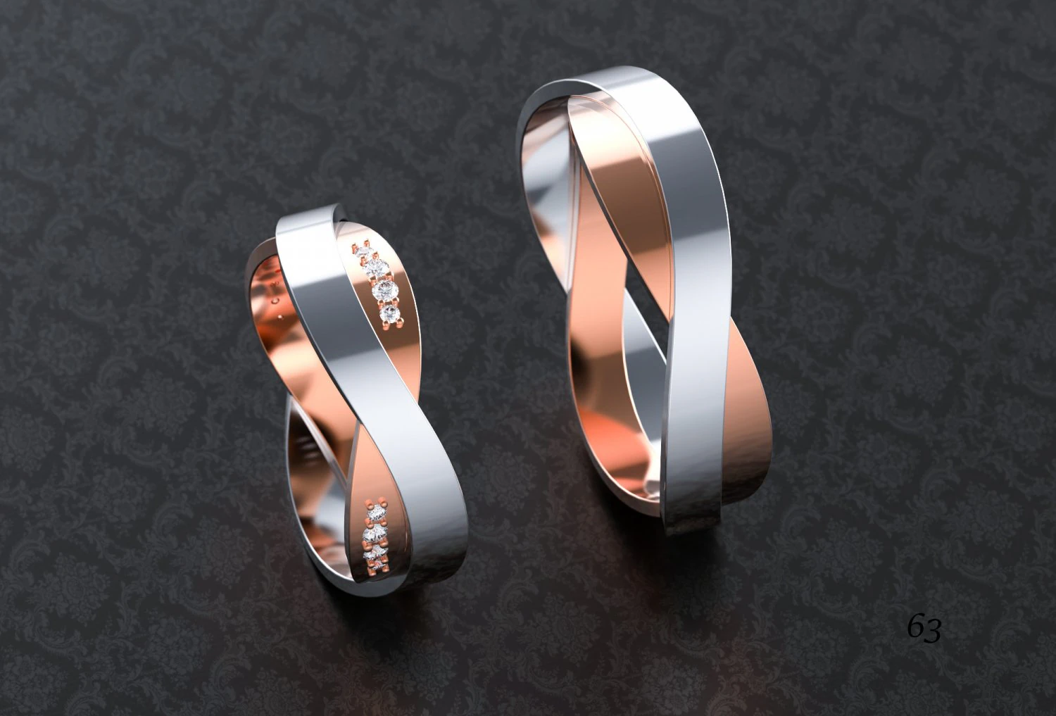 wedding rings 3D Print Model .c4d .max .obj .3ds .fbx .stl .blend 