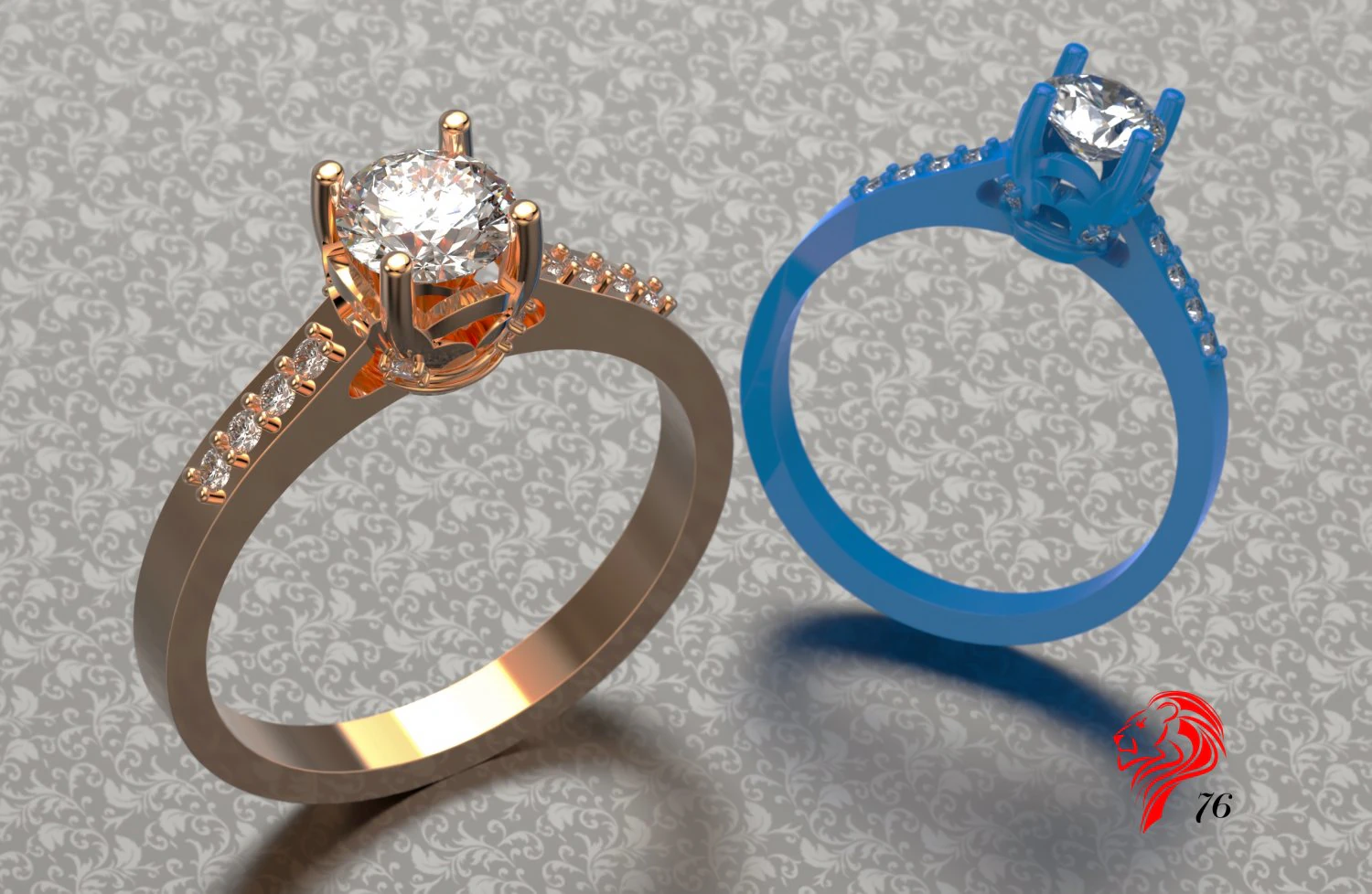 diamond ring 3D Print Model .c4d .max .obj .3ds .fbx .stl .blend